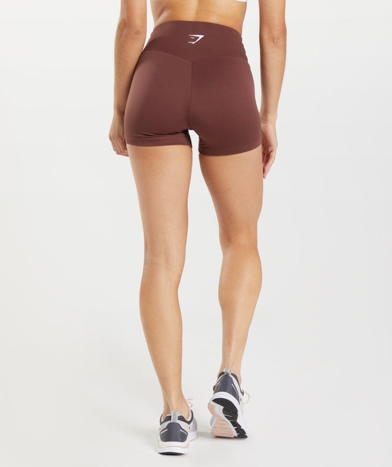 Women's Gymshark Training Shorts Dark Brown | CA 6N731D